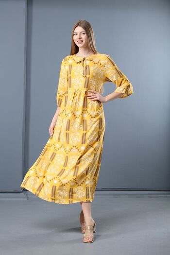 mervemoda Women's Summer Woven Dress - Short Sleeve