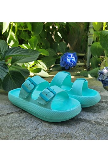 Sonimix Eva Double Buckle Women's Summer High Slippers