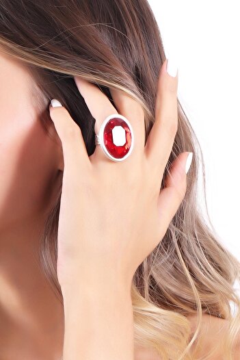 LABALABA Antique Silver Women's Ring with Stone Detail - Hürrem