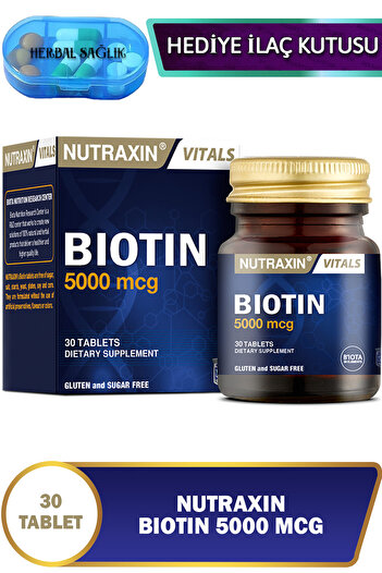 Nutraxin 5000 Mcg Biotin 30 Tablets