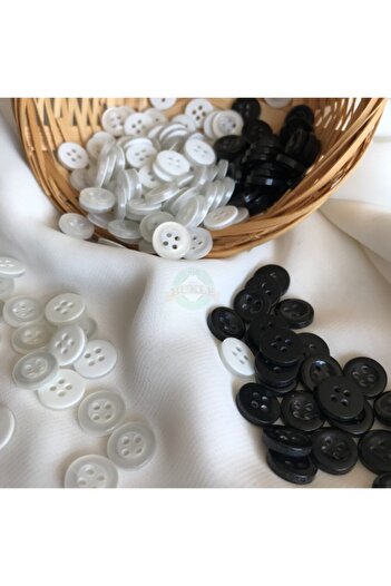 Bukle İplik 18 Size White Chubby Button - Shirt Button (100 Pieces)
