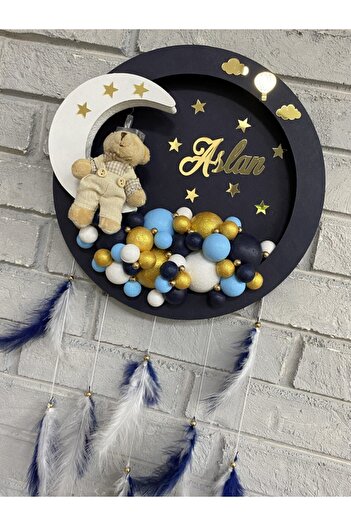 NeşeliAtölyem 31 Cm Led Işıklı Yuvarlak Bubble Bebek Kapı Süsü