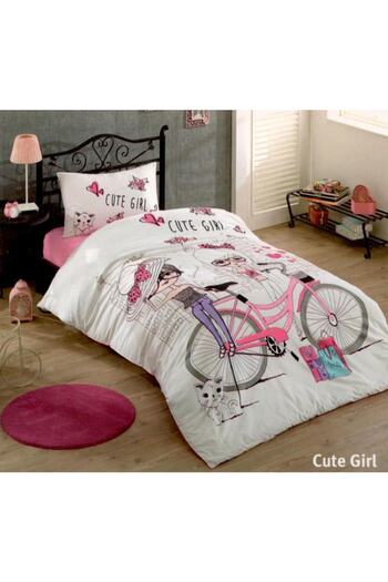 Kristal Cute Girls Single Youth Duvet Cover Set