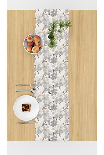 Alacastore 50x150 Gray Flower Pattern Runner American Service