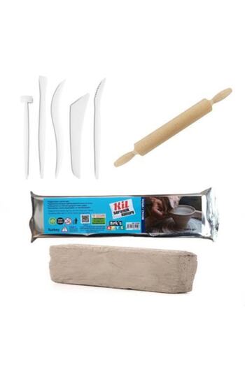 Hobialem Clay Dough Set-1, Ceramic Dough Starter Set, Maternity, Ladle, 1 Kg White Clay