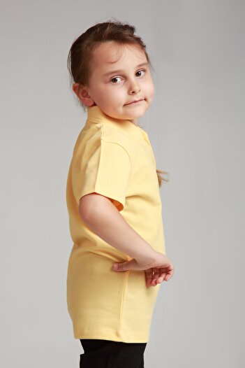 Dragora Sarı Polo Yaka Okul Penye T-shirt