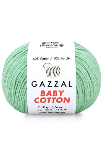Gazzal Baby Cotton Amigurumi Floss Πλεκτό Χέρι Σχοινί 3425 Water Green