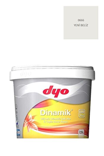Dyo Dinamik Silikonlu Silinebilir Ipek Mat Iç Cephe Duvar Boyası 0666 Yeni Beliz 7,5 Lt