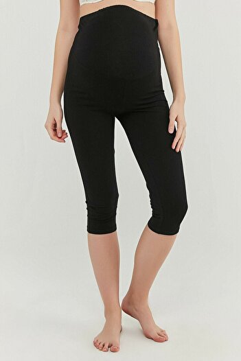 Kossiga Women's Combed Cotton Lycra Adjustable Waist Capri Pregnant Tights