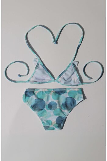 LUESS Kız Çocuk Daire Baskılı Bikini