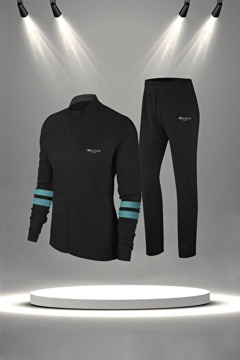 POSEIDON STORM Дамски комплект от две части за туризъм, черен, Supra Combed Fabric, големи размери (4XL-10XL)