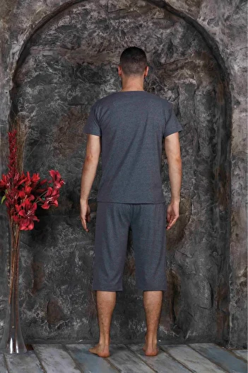 CALİA New Season Men's Short Sleeve Capri Pants Pajamas Set