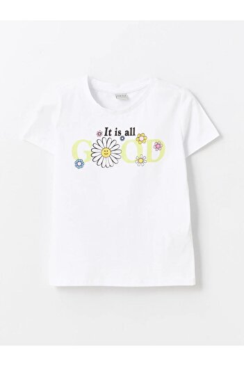 LC Waikiki LCW ECO - Crew Neck Printed T-Shirts and Shorts for Girls