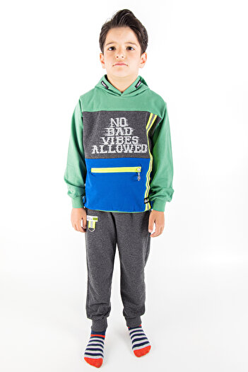 Babymod Zipper Detailed Hooded Boys' Tracksuit Set