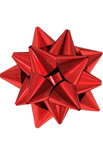 roco paper Star Patterned Matte Red Shelf - 100 Pieces - Diameter 5 cm