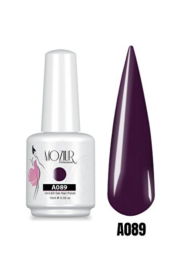 MOZIUR Kalıcı Oje Uv Led A089 (PATLICAN MORU) 15ml