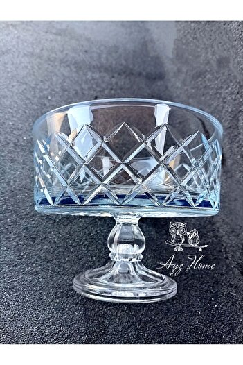 Kristal Ayz Home Footed Cut Decor Baklava Pattern Presentation Holder 19*17