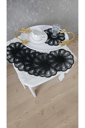 ZESA HOME 6-Piece Stylish Brown Color Guipure Tulle Napkins