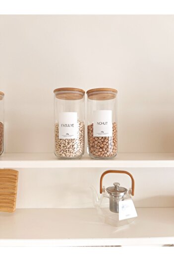 KaiHome Single Large Size Glass Jar with Bamboo Vacuum Lid