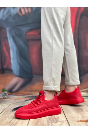 BOA Modern and Stylish Red Light and Comfortable. Ba0375 Special Knitted Knitwear Style Red Color Sports Shoes