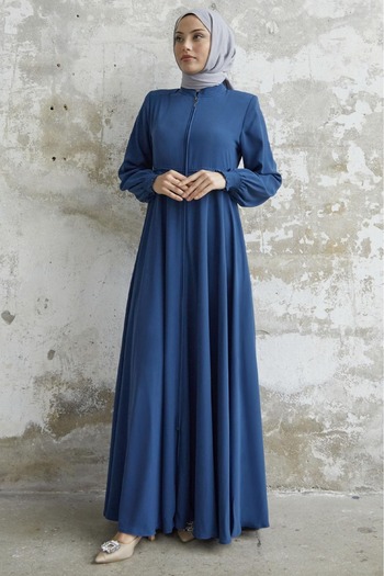 KMKkombin Γυναικείο Summer Ferace - Kmk Combination, Mevlana Model, Κεντημένη μέση, Flared Medina Silk