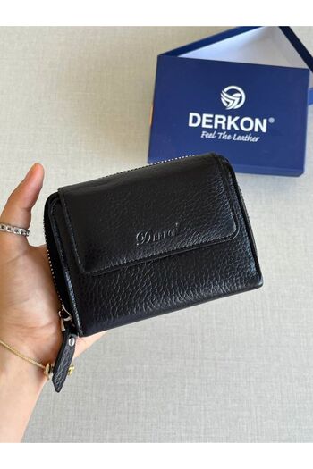 DERKON BlaCk nova Genuine Leather Women's Wallet