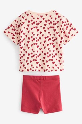 Next Baby Red Heart Patterned Cotton Bag - Short Sleeve Set