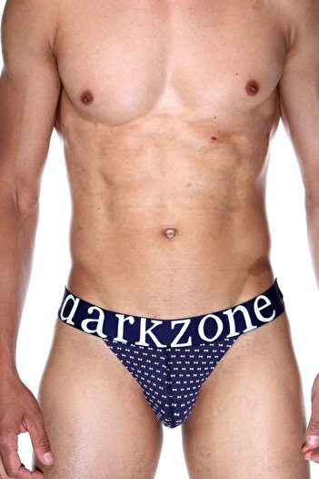 darkzone Men's Navy Blue Pine Tree Patterned Waistband Cotton Slip