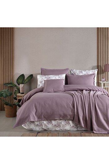 Lief Home 100% Cotton Full Set Pique Set with Sheets - Elastic, 220x230
