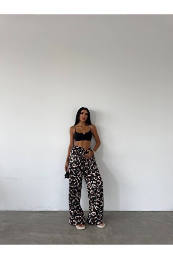 Fiori Satin Trousers - Elastic Waist