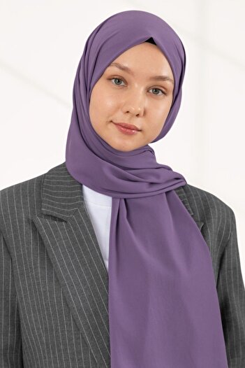 hijabchi شال حرير مديني مستورد Soie De Medina شال فستان سهرة شال حرير مديني - لافندر داكن