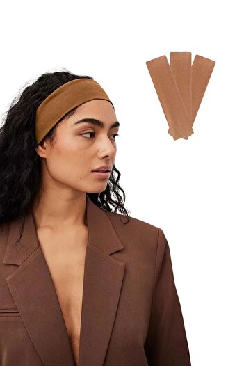 Salvia Dione Set of 3 Sports Headbands - Cotton, Cinnamon, Pilates, and Men's Tennis Headband for Makeup