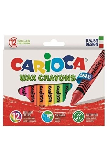 CARIOCA Pastel Paint Wax Maxi Washable 12 Pack Washable Pastel Paint