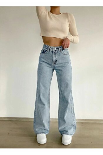 LAMİRAMOOD High Waist Snow Palazzo - Mountain Lets Women's Wide Leg Trousers