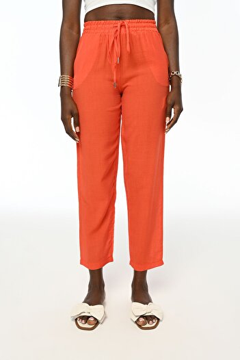 Orfeo Negro Women's - Straight Cut and Comfortable Fit Elastic Waist Pants