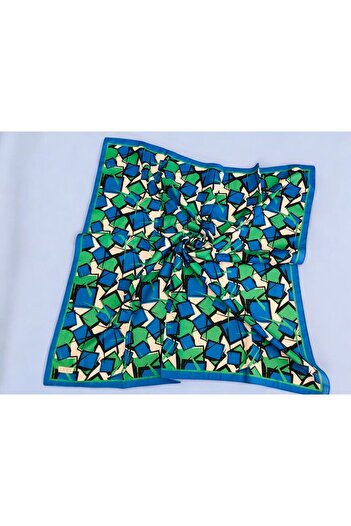 Akel 95x95 Square Patterned Digital Soft Scarf