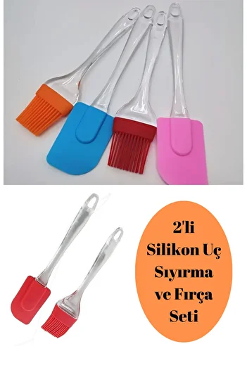 BRE HOME Set of 2 Egg Brush and Spatula with Silicone Tip