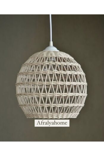 afralya home Hasır Bohem Sarkıt Avize Rattan Avize Bambu Hasır Avize Salon Mutfak Özel Üretim Avize(DUY DAHİL)