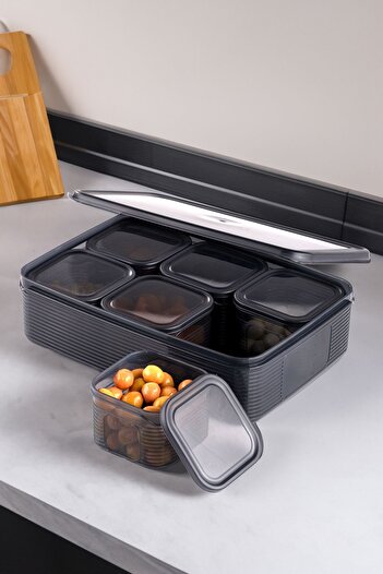 emir home shop 7 Pieces Leak Proof Airtight Storage Container Set Breakfast Picnic Set Refrigerator Freezer Organizer