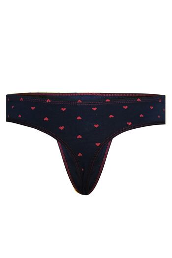darkzone Men's Heart Patterned Navy Blue Cotton String