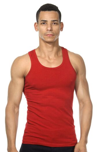 darkzone Men's Red Cotton Tank Top
