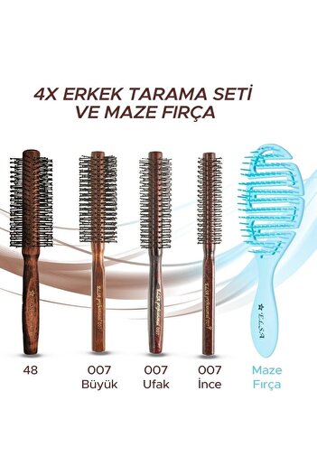 ELSA Επαγγελματική σειρά ανδρικών βουρτσών 4 τεμαχίων και βούρτσα Maze