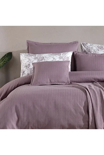 Lief Home 100% Cotton Full Set Pique Set with Sheets - Elastic, 220x230