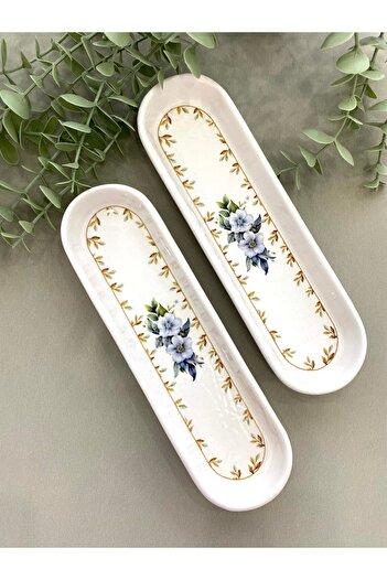 Yiğit Seramik Züccaciye Yediveren Flower - Set of 2 Olive Dish Plates