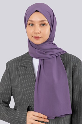 hijabchi شال حرير مديني مستورد Soie De Medina شال فستان سهرة شال حرير مديني - لافندر داكن