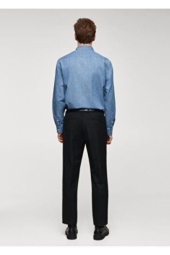 MANGO Man Cepli Denim Gömlek Ceket