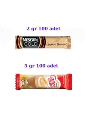 Nescafe Gold 2gr 100'lü + Cafe Mate 5gr 100'lü