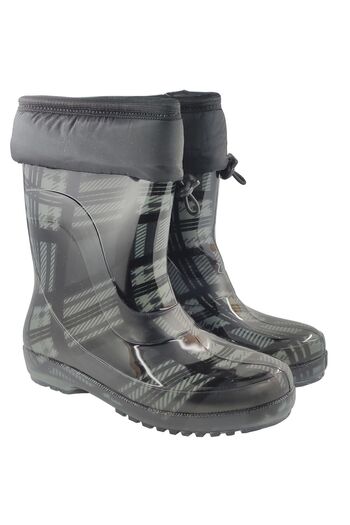 fafatara Unisex Γκρι Χρώμα Μάλλινες Καρό Business Garden Rain Snow Boots