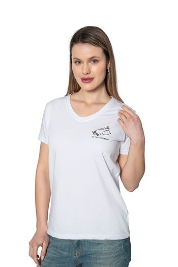 Hukateks Біла качка Друк Детальний Короткий рукав 100% бавовна T-shirt