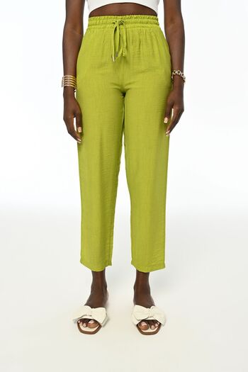 Orfeo Negro Women's - Straight Cut and Comfortable Fit Elastic Waist Pants